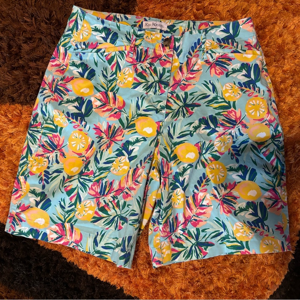 Kim Rogers, Colorful, Lemon, Khaki Shorts